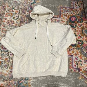 Aerie Cross Neck Hoodie in Heathered Cream Oatmeal